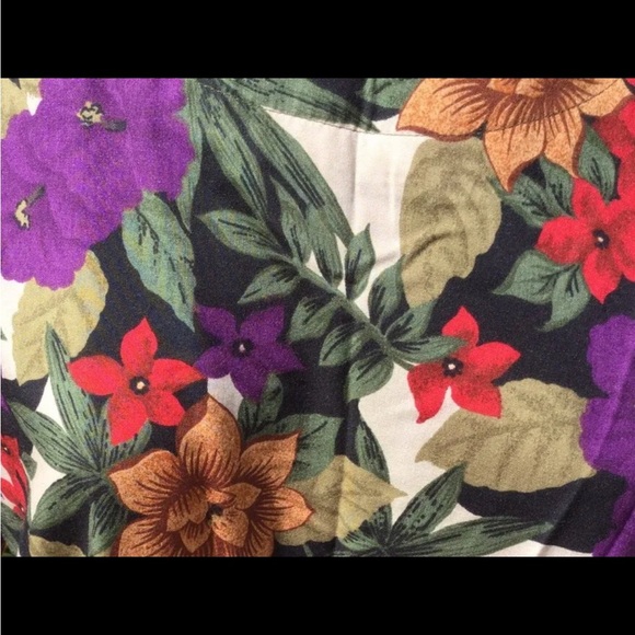 Cristin Stevens Multicolored Floral Blouse Top Button Shoulder Pads EUC Sz M - Picture 5 of 9
